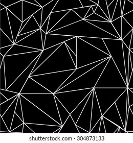 Geometric simple black and white minimalistic pattern, triangles or stained-glass window. Can be used as wallpaper, background or texture.