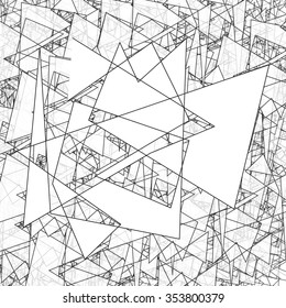 Geometric simple black and white minimalistic pattern, triangles. Can be used as wallpaper, background or texture.