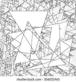 Geometric simple black and white minimalistic pattern triangles. Can be used as wallpaper, background or texture.
