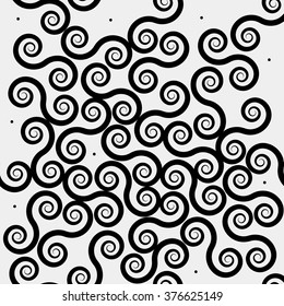 Geometric simple black and white minimalistic pattern, curved lines. Can be used as wallpaper, background or texture.