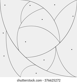 Geometric simple black and white minimalistic pattern, curved lines. Can be used as wallpaper, background or texture.
