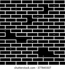 Geometric simple black and white minimalistic pattern, brick. Can be used as wallpaper, background or texture.
