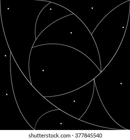 Geometric simple black and white minimalistic pattern, curved lines. Can be used as wallpaper, background or texture.