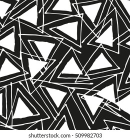 Geometric simple black and white minimalistic pattern, triangles or stained-glass window. Can be used as wallpaper, background or texture.
