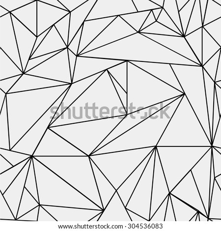 Geometric simple black and white minimalistic pattern, triangles or stained-glass window. Can be used as wallpaper, background or texture.