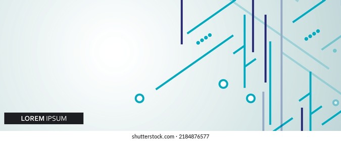 Geometric simple blue dynamic lines. Futuristic graphic design illustration. Banner abstract background