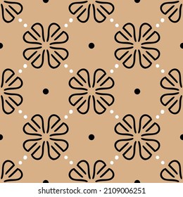 Geometric simple boho beige seamless pattern with. Abstract shapes. Vintage, retro mid century style texture for modern textile, fabric, home decor, wallpaper. Bohemian 60s background