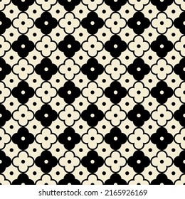 Geometric simple checkered flower seamless pattern background.