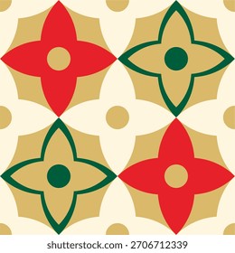 Geometrische einfache karierte Blume nahtlose Muster Hintergrund.