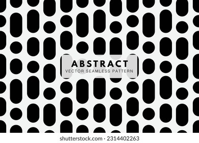 Geometric simple circles and oblong shapes seamless repeat vector pattern