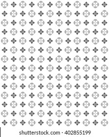 Geometric simple flower ornamental geometric checkered seamless pattern on white background. Vector illustration. For elite fashion house