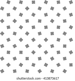 Geometric simple flower seamless pattern on white background. Vector illustration.