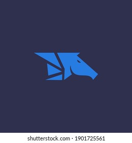Geometric Simple Horse Logo Design