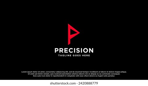 Geometric Simple Initial Letter P logo Template