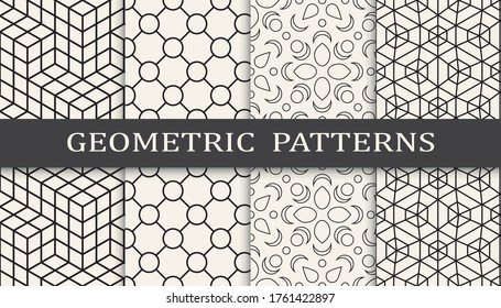geometric simple line graphic patern set