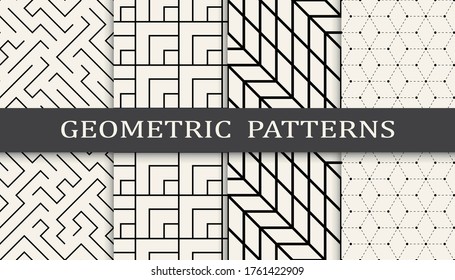 conjunto de patrones gráficos de línea simple geométrica