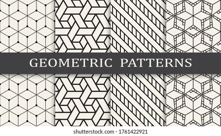 geometric simple line graphic patern set