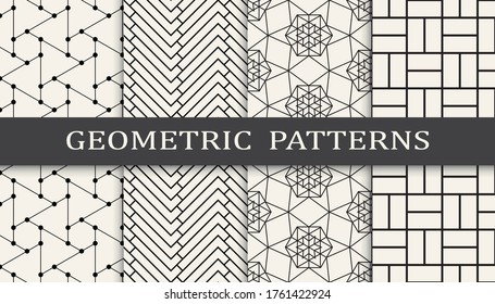 geometric simple line graphic patern set