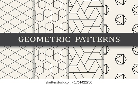 geometric simple line graphic patern set