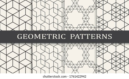 geometric simple line graphic patern set