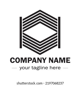 Geometric simple Logo symbolizes Hexagon. abstract geometric hexagon simple Logo