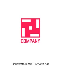 Plantilla de logotipo geométrico y sencillo para empresas.