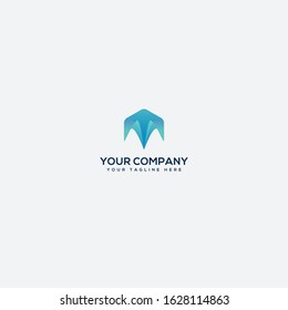geometric simple M letter abstract logo monogram