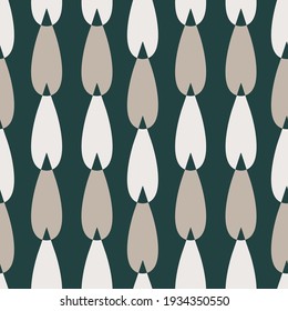 Patrón geométrico simple y fluido a mediados de siglo con formas abstractas. Textura vintage de estilo retro para textil moderno, tela, decoración casera, papel pintado. Antecedentes bohemios de los años 60. Colores azules