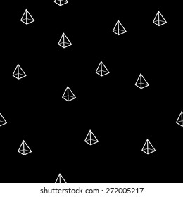 Geometric simple monochrome minimalistic pattern of pyramid or triangle  shapes