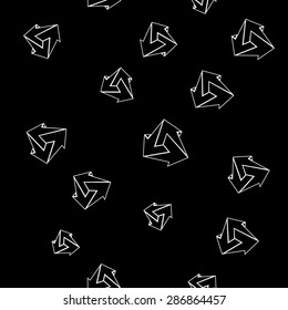 Geometric simple monochrome minimalistic pattern of impossible shapes