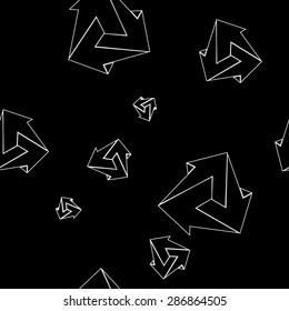 Geometric simple monochrome minimalistic pattern of impossible shapes