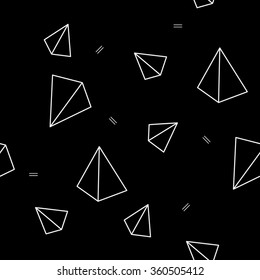 Geometric simple monochrome minimalistic pattern of pyramid or triangle  shapes