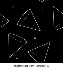 Geometric simple monochrome minimalistic pattern of cone or triangle  shapes
