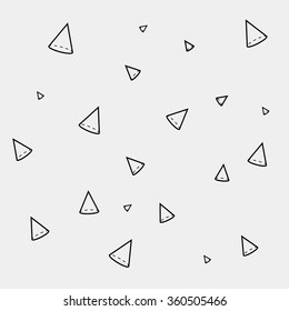 Geometric simple monochrome minimalistic pattern of cone or triangle  shapes