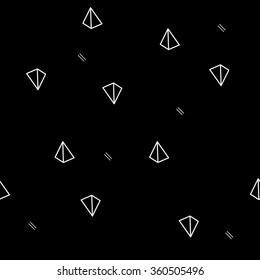 Geometric simple monochrome minimalistic pattern of pyramid or triangle  shapes