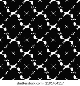 Geometric simple monochrome minimalistic vector. Abstraction of bone-like forms. Black and white pattern.