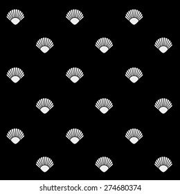 Geometric simple monochrome minimalistic vector holiday pattern, shell