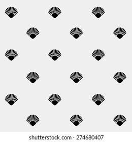 Geometric simple monochrome minimalistic vector holiday pattern, shell