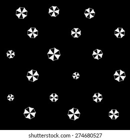 Geometric simple monochrome minimalistic vector holiday pattern, umbrellas