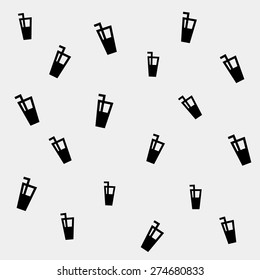 Geometric simple monochrome minimalistic vector holiday pattern, cocktails