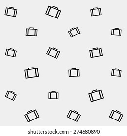 Geometric simple monochrome minimalistic vector holiday pattern, suitcase or bag