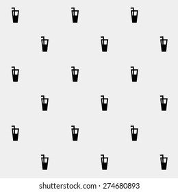 Geometric simple monochrome minimalistic vector holiday pattern, cocktails