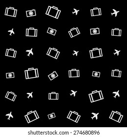 Geometric simple monochrome minimalistic vector holiday pattern