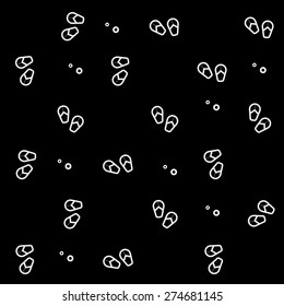 Geometric simple monochrome minimalistic vector holiday pattern, flip flops