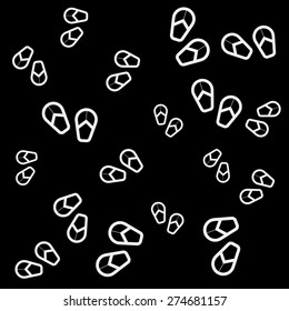 Geometric simple monochrome minimalistic vector holiday pattern, flip flops