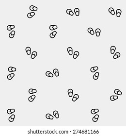 Geometric simple monochrome minimalistic vector holiday pattern, flip flops