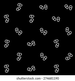 Geometric simple monochrome minimalistic vector holiday pattern, flip flops