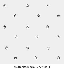 Geometric simple monochrome minimalistic vector pattern, strawberry