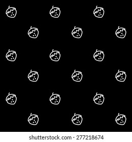 Geometric simple monochrome minimalistic vector pattern, strawberry