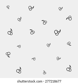 Geometric simple monochrome minimalistic vector pattern, cherry, berry
